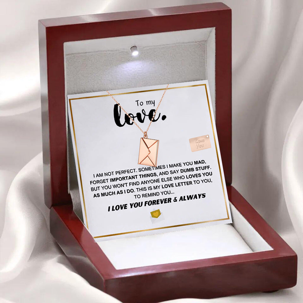 Flip envelope love letter pendant jewelry gift box