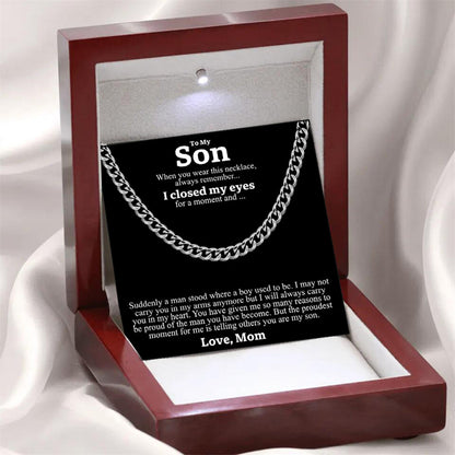 Stainless Steel Necklace Men Titanium Cuban Chain Polished Round Hip Hop Fashion Jewelry