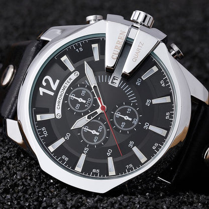 CURREN 8176 Brand Casual Men's Watches Leather Waterproof Luxury Fashion Quartz Watch Men Sport Military Army Wristwatch Gold